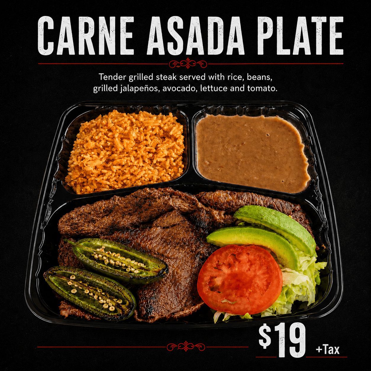 Carne asada plate